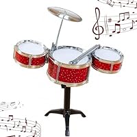 ADEPTNA Desktop Drum Kit Mini Tabletop Drum Set with 3 Drums Cymbal Drumsticks Fun Musical Toy for Adults & Kids Easy Assembly Stress Relief Hilarious Gift for Music Lovers