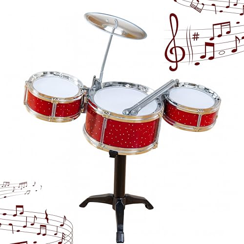 ADEPTNA Desktop Drum Kit Mini Tabletop Drum Set with 3 Drums Cymbal Drumsticks Fun Musical Toy for Adults & Kids Easy Assembly Stress Relief Hilarious Gift for Music Lovers