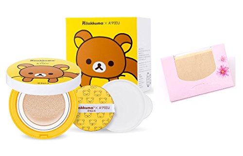 [A'pieu] RILAKKUMA EDITION Air Fit Cushion XP Special Package #21(+refill 1pcs+air in Puff) + SoltreeBundle Natural Hemp Paper 50pcs