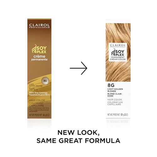 Image of Clairol Professional Permanent Cream Hair Color | 100% Gray Coverage | Blonde, Brown, Black, & Red-Violet Shades | Deep Conditioning & Fade Resistant Results
