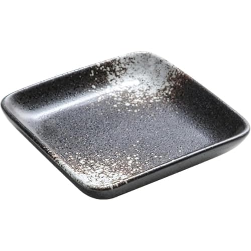 VHJAcuzig 寿司皿 盛り鉢 醤油皿 小鉢 調味料プレートセラミック 四角 丈夫 軽量 積み重ね可能 食洗機対応 お手入れも簡単です 調味料 菓子 焼き肉 食器 火鍋 前菜 副菜 漬物 家庭用 業務用 4個セット (G x4個)