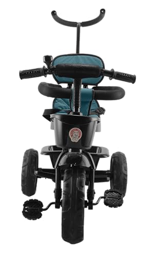 Image of JoyRide Learn-To-Ride Trike On 3 Wheels With Safety Harness, Non-Slip Pedal,Storage Basket And Removable Parent Handle Green, Kids