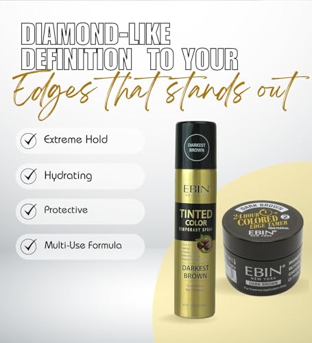 EBIN NEW YORK Ebin Edge Control Tinted Color Spray 3.38OZ Darkest Brown Set miniatura 4