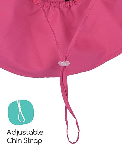 Camptrace Toddler Kids Sun Hats With Neck Flap Upf 50+ Uv Protection Wide Rigid Brim Boys Girls Beach Swim Sunhat Rose #TOP1