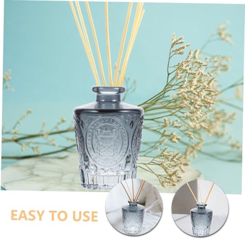 Flacons diffuseurs en verre bleu lot de 4 pour diffusion de parfum maison - 4