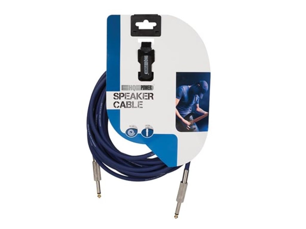 HQ-Power Câble d'enceinte, 2 x jack 6.35 mm, mono, 10 m, protection de câble parfait pour la transmission sonore