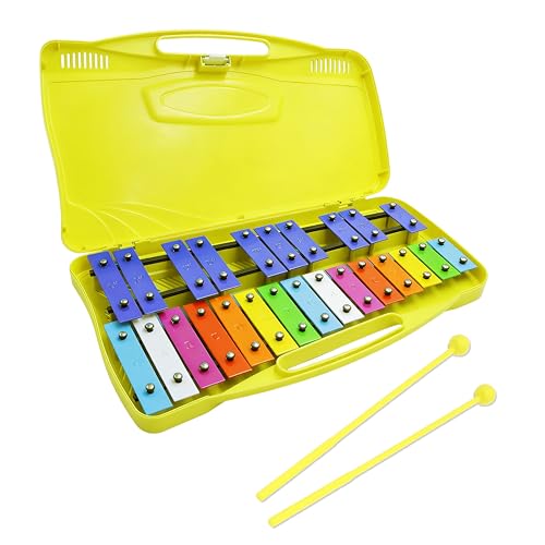Xylophone glockenspiel chromatique 25 notes percussion de tambour musical avec deux batteurs