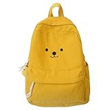 Dasbsug Elegante mochila escolar de pana, mochila de gran capacidad, ideal para diversas ocasiones, compartimento para laptop, amarillo