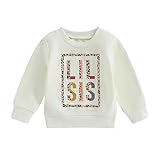 Big Sister Little Sister Matching Outfits Gifts Baby Girls Set Leopard Sweater Jumpsuits Clothes Sweatershirts (LIL SIS, 0-6 Months)