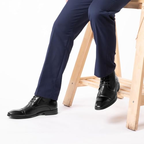 Image of Holy dove Mens Dress Boots, Premium Leather Oxford Chukka,Non-Slip Waterproof Business Boots for Men