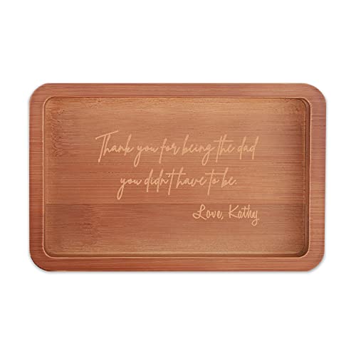 Customize Stepdad Gifts from Stepdaughter Stepson, Engraved Wood Tray, Stepfather Christmas Birthday Gifts, Thank You for Being the Dad You Didn\'t Have to Be, Men\'s Ring Holder for Jewelry