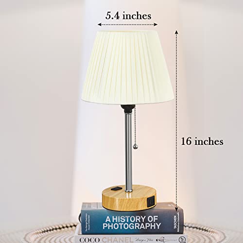 Bedside Lamps Built-In Usb A+C Charging Ports & 2-Prong Ac Outlet, Elegant Practical Table Lamps Set Of 2, Nightstand Lamps With Exquisite Fabric Shade For Bedroom, Living Room, Office-No Bulbs #TOP4