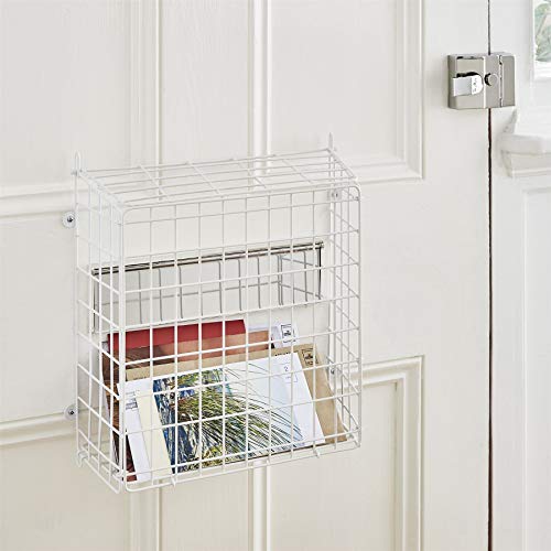House of Home Letterbox Cage Easy Access Post Box Large Cage for Wooden Doors, White Letter Catcher, Mail Basket Front Door Perfect for Dog Owners