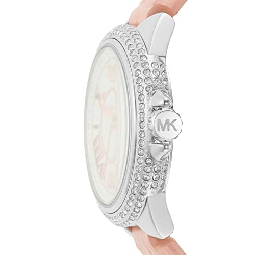 Image of Michael Kors Leather Analog White Dial Women Watch-Mk2963, Pink Band