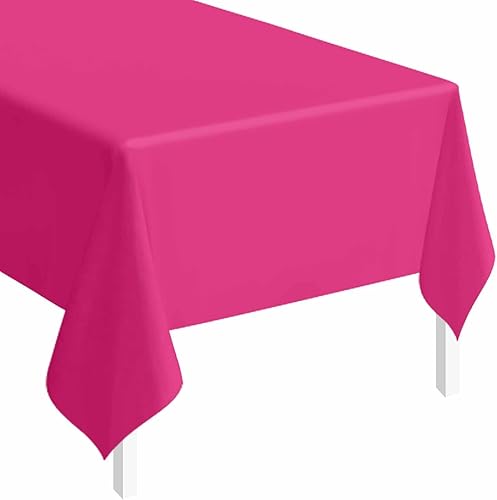 Miniatura 48 de SietDESEO Paquete de 2 manteles de plástico color rojo de 54 x 108 pulgadas, desechables de alta calidad para mesa rectangular, para bodas, baby