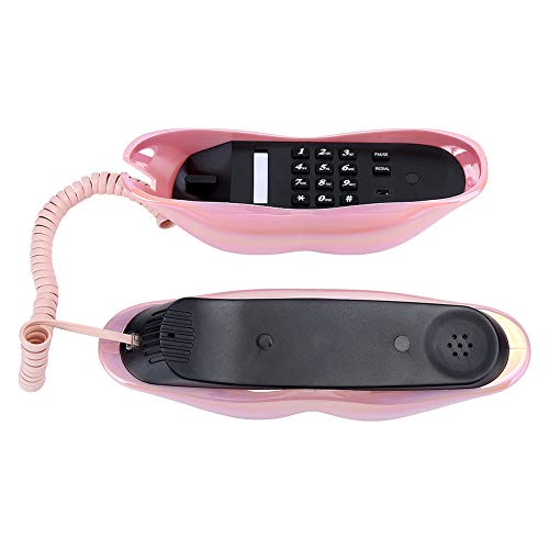 Téléphone à lèvres par galvanoplastie rose pour ligne fixe de maison
