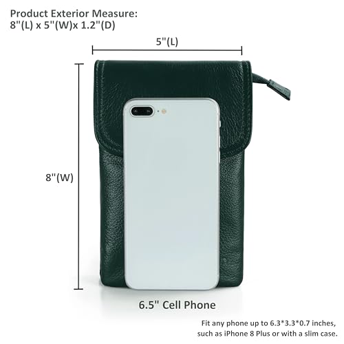 Image of befen Genuine Leather Small Crossbody Bags for Women Cell Phone Bag Cross Body Purses,Silver Zipper