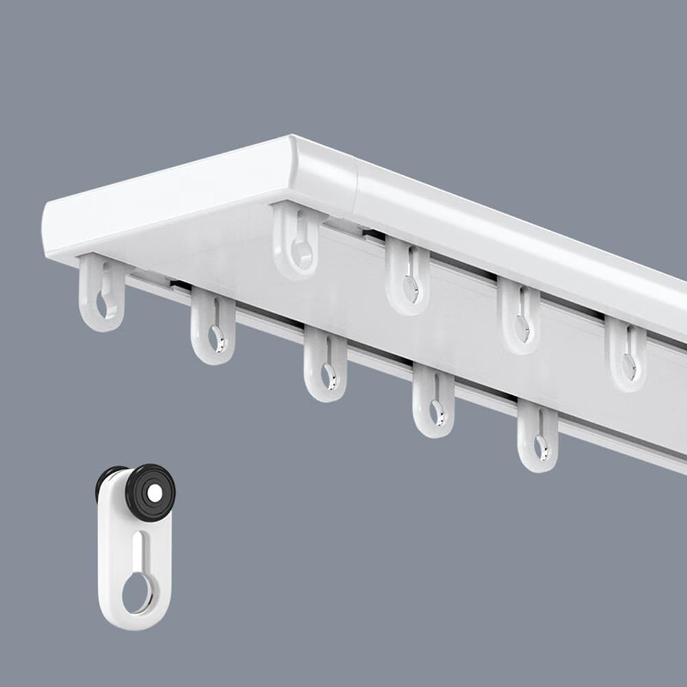 Tringle à rideaux connectée avec poulie intégrée, installation facile à faire soi-même, rail droit pour divers rideaux, installation cachée