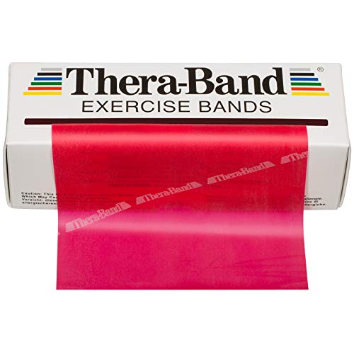 Theraband Resistance Bands, 6 Yard Roll Professional Latex Elastic Band For Upper Body, Lower Body, & Core Exercise, Physical Therapy, Pilates, At-Home Workouts, & Rehab, Red, Medium, Beginner Level 3 #TOP7