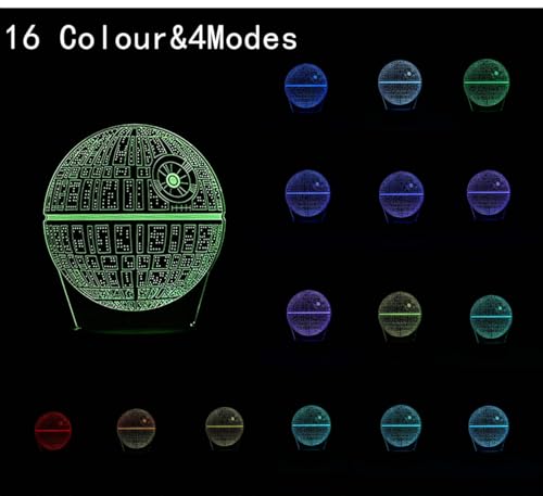 Lámpara de mesa 3D Ilusión LED 16 colores con control táctil USB miniatura 2