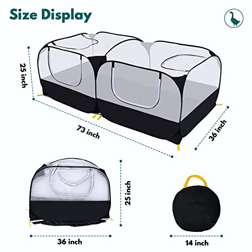 Small Animals Playpen,Pet Cage Tent Large Chicken Run Coop with Detachable Bottom Breathable Transparent Mesh Walls, Foldable Pet Enclosure for Puppy Kitten Rabbits Indoor Outdoor Playpen by Ineariu - Image 7