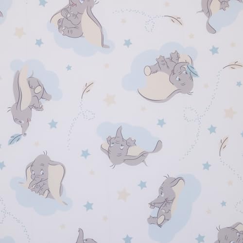 Image of Disney Dumbo Light Blue, Gray, and White Super Soft Nursery Fitted Mini Crib Sheet