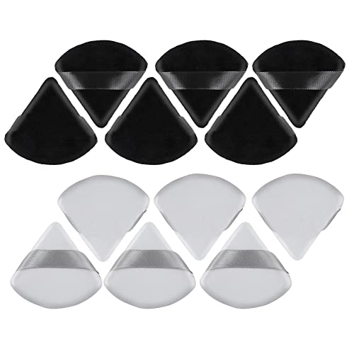 12Pcs Triangle Powder Puff, Pure Makeup Puff for Loose Powder Foundation Soft Sponge Body Cosmetic Powder Cushion Puff Wet and Dry Dual-Use Powder Puff Pads