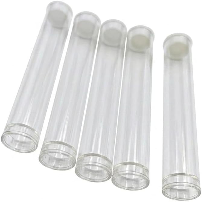 100PCS Plastic Clear PVC Tube Storage Cartridges with Caps (12x80mm) Transparent Empty Container for Beads Craft Packaging Supply