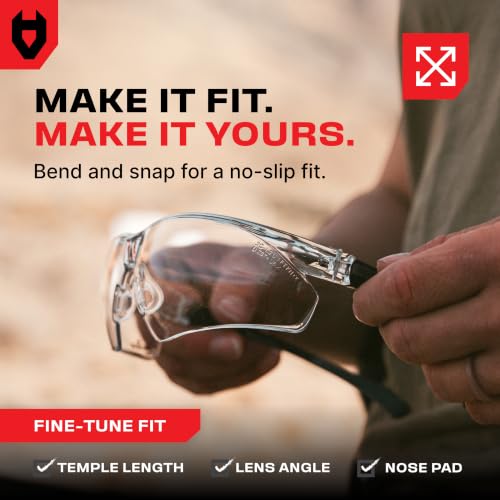 Miniatura 5 de Nocry Gafas De Tiro Transparentes Para Hombre Con Lentes Envolventes Antivaho Y Resistentes A Los Arañazos, Anteojos De Seguridad Ansi Z87 Para Hombres Con Patillas Ajustables Y Almohadilla Para La