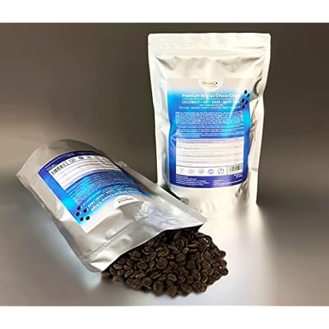 CHOCO SECRETS - 1 kg belgische NXT Vegane dunkle Schokolade, DARK 55,7%, Schoko-Chips - im wiederverschließbaren Standbeutel - Für Schokobrunnen - Premium Kuvertüre für Schokoladenbrunnen, Fondue Cover