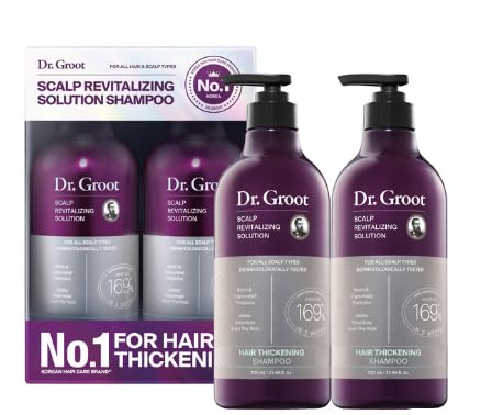 Dr. Groot Champú calmante para el cuero cabelludo con biotina, centella y prebióticos, solución hidratante de Kbeauty para cuero cabelludo seco,