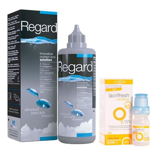 Pack Regard 355ml + Lacrifresh Moisture 15ml | Solución Única Lentes de Contacto y Gotas Hidratantes con Ácido Hialurónico | Para Ojo Seco