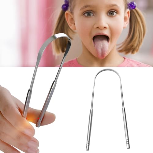 Tongue Scraper - Stainless Steel Tounge Scrappers | Metal Tough Scrapers Men and Women Hygiene Product | Tongue Scraper for Adults | Bad Breath Gone, Help Improve Oral Hygiene | for Deep Clean - Image 4