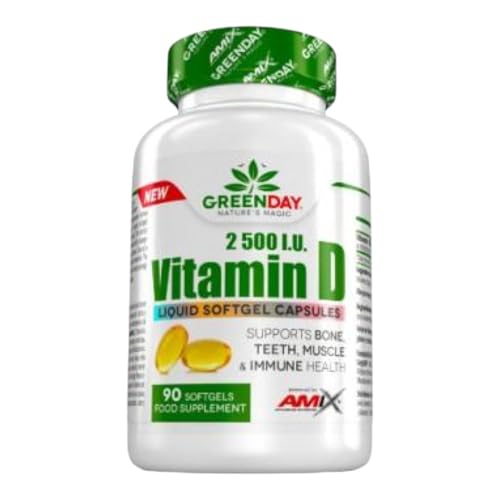 AMIX - Suplemento Vitamínico - Vitamin D3 2500 I.U. Life en formato de 90 Cápsulas - Alto Contenido en Vitaminas y Minerales - Favorece el Mantenimiento Muscular