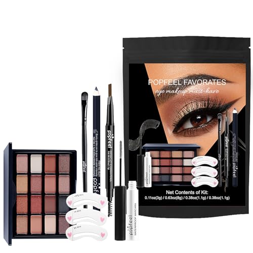 Kit de Maquillaje, Set Maquillaje Mujer, Estuche Maquillaje Mujer, Set de Regalo de Maquillaje Kit de Inicio Completo con Sombras de Ojos, Fundación, Maletín Maquillaje para Niñas Mujeres