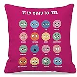 Nogrit Counseling Office Must Haves Throw Pillow Cover, Calming Corner, Mental Health Pillowcase Decor for Home Kids,Mental Health Counselor Gifts, Calming Corner Pillow Covers 18x18 Rose red