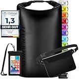 ✅ SCHÜTZT, WAS DIR WICHTIG IST: Sommer, Sonne, Wasserschaden - nicht mit Nørdlight! Dein Handy kann nicht schwimmen, aber unsere Drybags schon. Für 100% Schutz vor Wasser, Sand und Schmutz, roll den Verschluss 3-4 Mal ein und schnalle die Clips zusam...