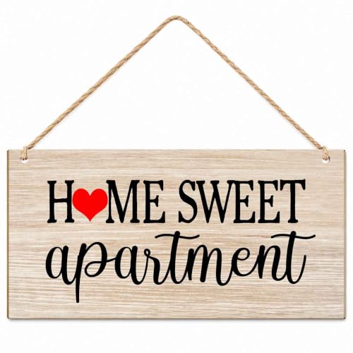 GDCJJIAX Home Sweet Apartment Wooden Door Sign, 11.8 x 5.5 in