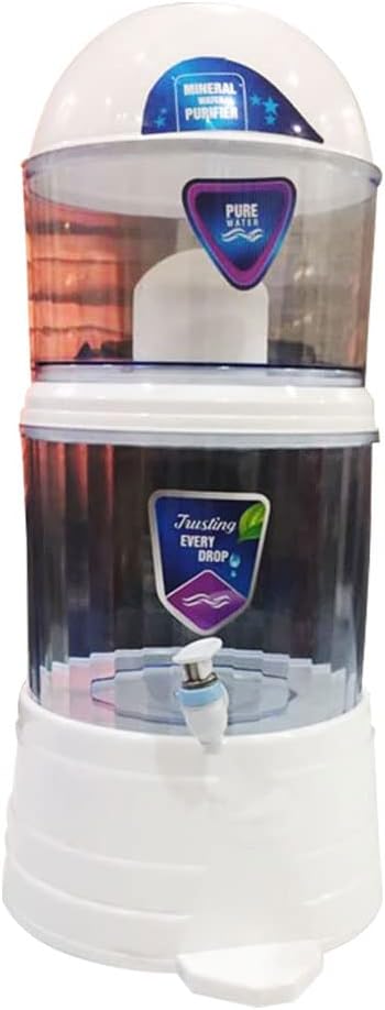 AD-TECK 16L Gravity Water Purifier|UF Technology Based Non-Electric & Chemical Free|Offline Model|Counter Top Ro Purifier | Non Electric Water Purifier Filter for Home | Kills 99.99% Bacteria, White