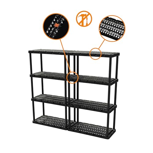Gracious Living Knect-A-Shelf 4 Shelf Heavy Duty Rack, Black, 2 Pack - image 7