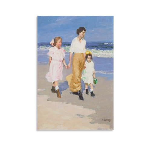 Edward Henry Potthast on The Beach Poster�C���e���A�f�U�C���̃|�X�^�[�A�Ƃ̑����̔��w�A�����̐V�����Ƃ̑��蕨08x12inch(20x30cm) Unframe-style