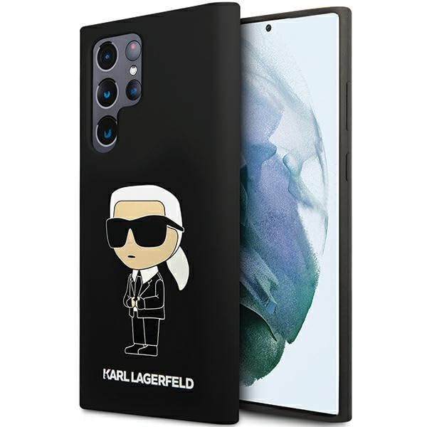 CG MOBILE Karl Lagerfeld KLHCS24LSNIKBCK Coque Rigide en Silicone pour S24 Ultra S928 Noir