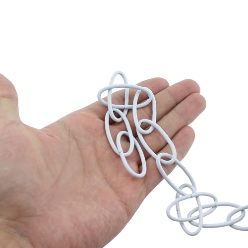 Image of RLECS DIY Lamp and Lantern Accessory Chain Hanging Chain White Iron Chain Wire Diameter 2.8MM Length 1M /4Inch Suitable for Hanging Plant Hanging Basket Chandelier Chain and Picture Hanging Chain