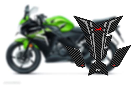 Image of 3D Embossed Bike Racing Tank Pad /Tank Sticker with SIDEPADS for Brand Specific Bikes Pack of 3 (BKTPSIDVAR) (TVvS)