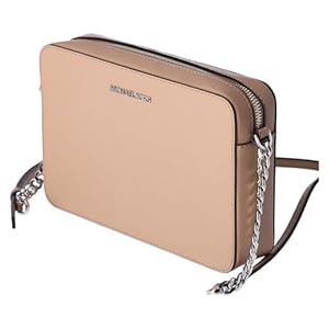 Michael Kors Jet Set Travel Large East/West Saffiano Leather Crossbody (Camel)