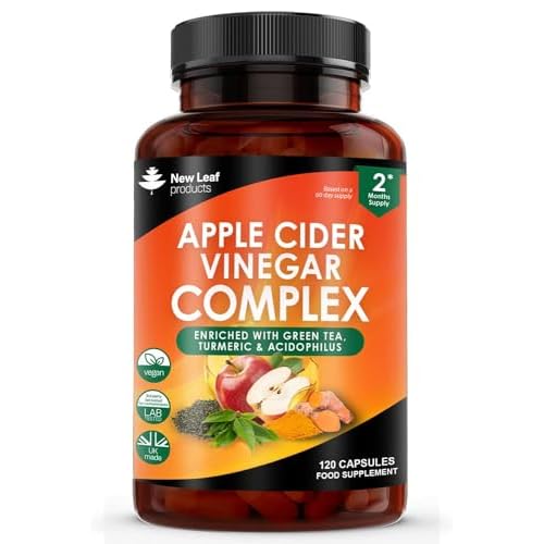 Apple Cider Vinegar Capsules 100% Pure with The Mother 1750mg – Added Probiotic with Green Tea,Turmeric & Black Pepper -2 Months Supply – Tasteless & Vegan – Not ACV Gummies or Tablets – UK Made