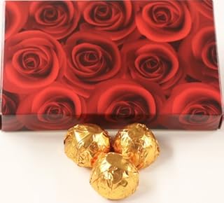 Scott's Cakes Milk Chocolate Mocha Cream Filling Candies with Copper Foils in a 1 Pound Red Roses Box