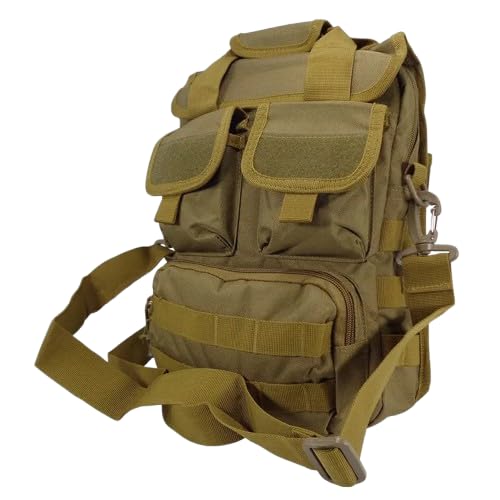 Mochila Tática Militar Masculina 6017, Poliéster, Impermeável, 30 Litros, Grande, Casual, Camping e Caminhada, 35x30x55 cm