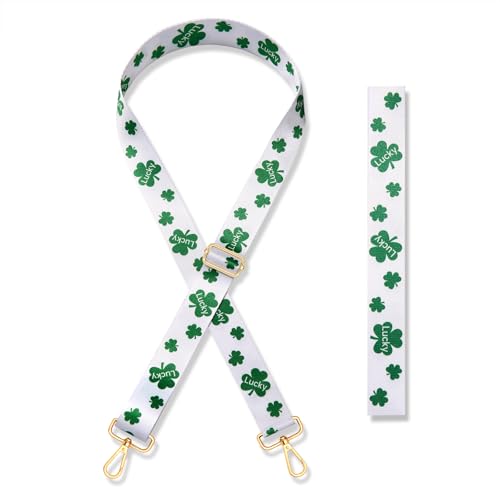 Image of St.Patrick's Day Purse Strap Replacement Lucky Green Shamrock Crossbody Shoulder Bag Straps Irish Party Favors Gift