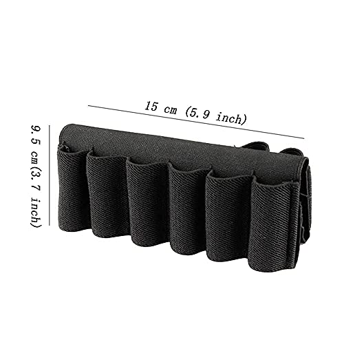 Mumuguo Tactical Hunting Buttstock Shotgun Rifle Shell Holder Ammo Cartridge Holder Pouch Elastic Ammunition Carrier Pouch Black 12 Gauge #TOP3